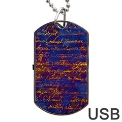 Majestic Purple And Gold Design Dog Tag Usb Flash (two Sides) by ArtsyWishy