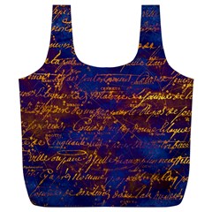 Majestic Purple And Gold Design Full Print Recycle Bag (xl) by ArtsyWishy