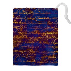 Majestic Purple And Gold Design Drawstring Pouch (4XL)