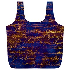 Majestic Purple And Gold Design Full Print Recycle Bag (xxl) by ArtsyWishy