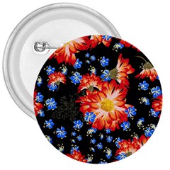 Orange And Blue Chamomiles Design 3  Buttons by ArtsyWishy