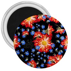 Orange And Blue Chamomiles Design 3  Magnets by ArtsyWishy