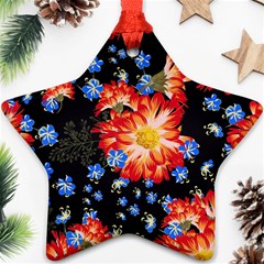 Orange And Blue Chamomiles Design Ornament (star) by ArtsyWishy