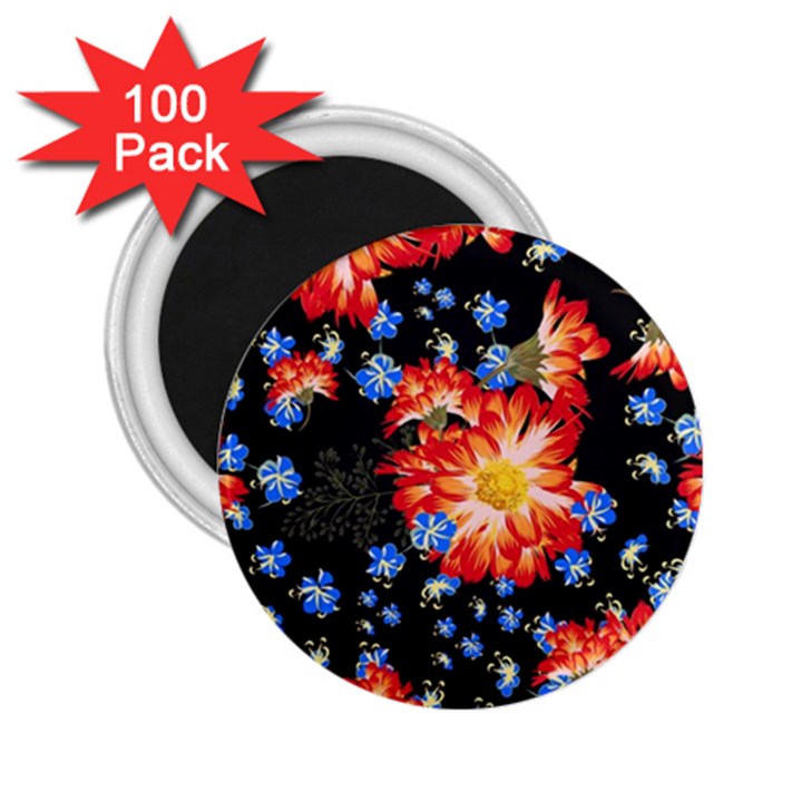 Orange and Blue Chamomiles Design 2.25  Magnets (100 pack) 