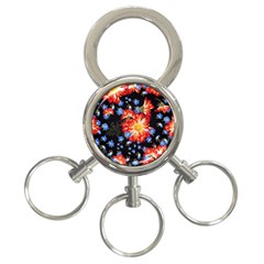 Orange And Blue Chamomiles Design 3-ring Key Chain by ArtsyWishy