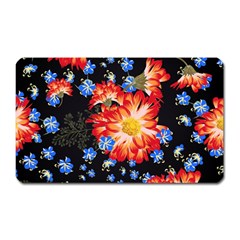 Orange And Blue Chamomiles Design Magnet (rectangular) by ArtsyWishy