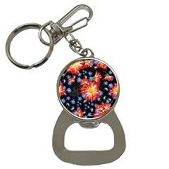 Orange And Blue Chamomiles Design Bottle Opener Key Chain by ArtsyWishy