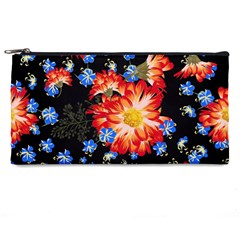 Orange And Blue Chamomiles Design Pencil Case by ArtsyWishy