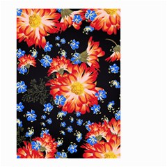 Orange And Blue Chamomiles Design Small Garden Flag (two Sides) by ArtsyWishy