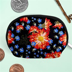 Orange And Blue Chamomiles Design Accessory Pouch (medium) by ArtsyWishy