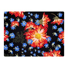 Orange And Blue Chamomiles Design Double Sided Flano Blanket (mini)  by ArtsyWishy