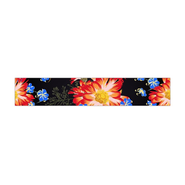 Orange and Blue Chamomiles Design Flano Scarf (Mini)