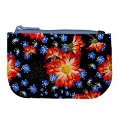 Orange And Blue Chamomiles Design Large Coin Purse