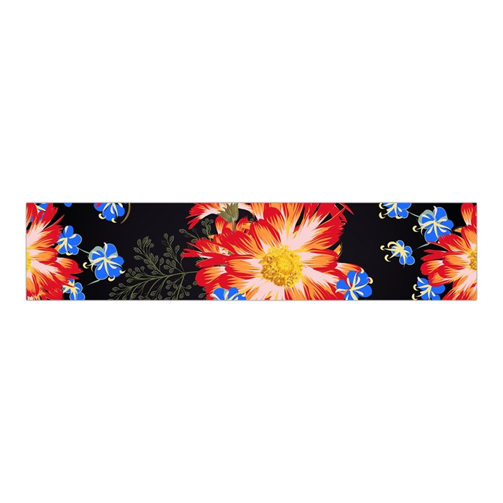 Orange and Blue Chamomiles Design Velvet Scrunchie