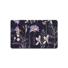 Butterflies And Flowers Painting Magnet (name Card) by ArtsyWishy