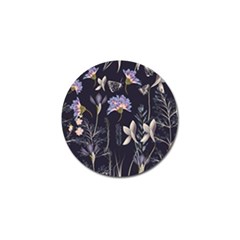 Butterflies And Flowers Painting Golf Ball Marker by ArtsyWishy