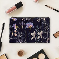 Butterflies And Flowers Painting Cosmetic Bag (medium) by ArtsyWishy