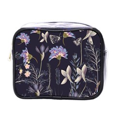 Butterflies And Flowers Painting Mini Toiletries Bag (one Side) by ArtsyWishy