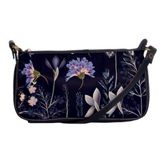 Butterflies And Flowers Painting Shoulder Clutch Bag by ArtsyWishy