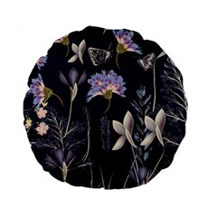 Butterflies And Flowers Painting Standard 15  Premium Round Cushions by ArtsyWishy