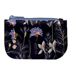 Butterflies And Flowers Painting Large Coin Purse by ArtsyWishy