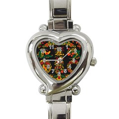 Russian Khokhloma Heart Italian Charm Watch by goljakoff