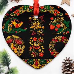 Russian Khokhloma Heart Ornament (two Sides) by goljakoff