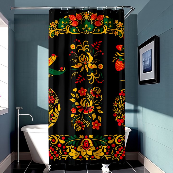 Russian khokhloma Shower Curtain 36  x 72  (Stall) 