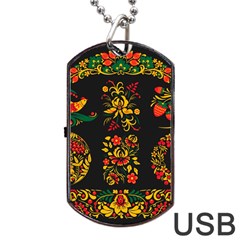 Russian Khokhloma Dog Tag Usb Flash (one Side) by goljakoff