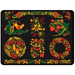 Russian Khokhloma Double Sided Fleece Blanket (large)  by goljakoff