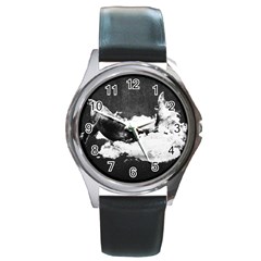 Whale Dream Round Metal Watch by goljakoff