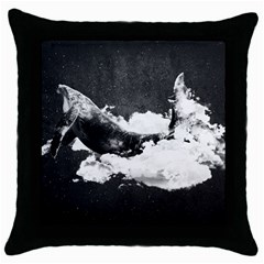 Whale Dream Throw Pillow Case (black) by goljakoff