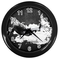 Whale Dream Wall Clock (black) by goljakoff