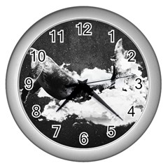 Whale Dream Wall Clock (silver) by goljakoff