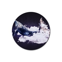 Blue Whale Dream Rubber Coaster (round)  by goljakoff