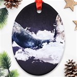 Blue whale dream Oval Ornament (Two Sides) Front