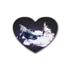 Blue Whale Dream Heart Coaster (4 Pack)  by goljakoff