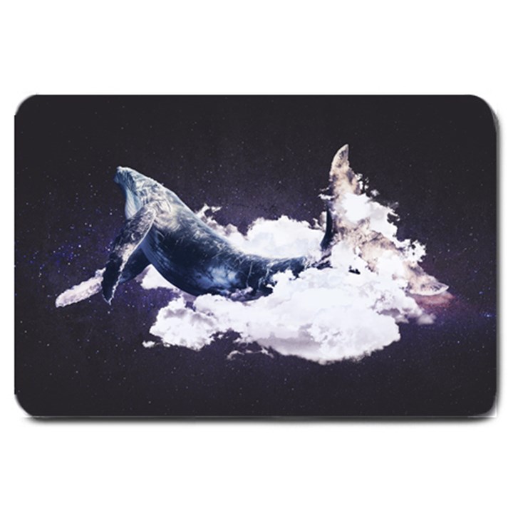 Blue whale dream Large Doormat 