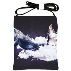 Blue Whale Dream Shoulder Sling Bag by goljakoff