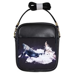 Blue Whale Dream Girls Sling Bag by goljakoff