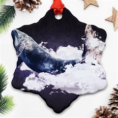 Blue Whale Dream Snowflake Ornament (two Sides) by goljakoff