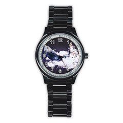 Blue Whale Dream Stainless Steel Round Watch by goljakoff