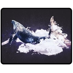 Blue Whale Dream Double Sided Fleece Blanket (medium)  by goljakoff