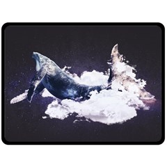 Blue Whale Dream Double Sided Fleece Blanket (large)  by goljakoff