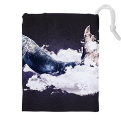 Blue Whale Dream Drawstring Pouch (4xl) by goljakoff