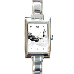 Blue whale dream Rectangle Italian Charm Watch