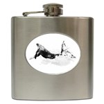 Blue whale dream Hip Flask (6 oz) Front