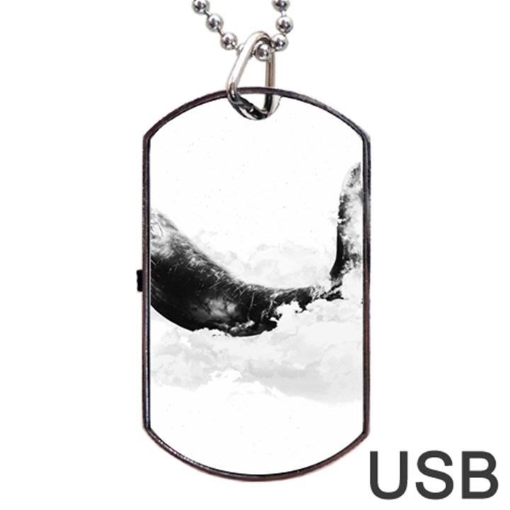 Blue whale dream Dog Tag USB Flash (One Side)