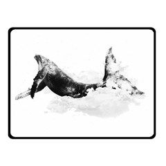 Blue whale dream Double Sided Fleece Blanket (Small) 