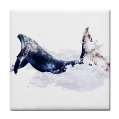 Blue Whale Dream Tile Coaster by goljakoff